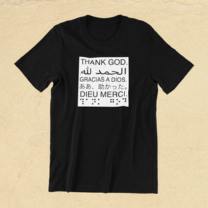 Thank God Languages T-Shirt - Black