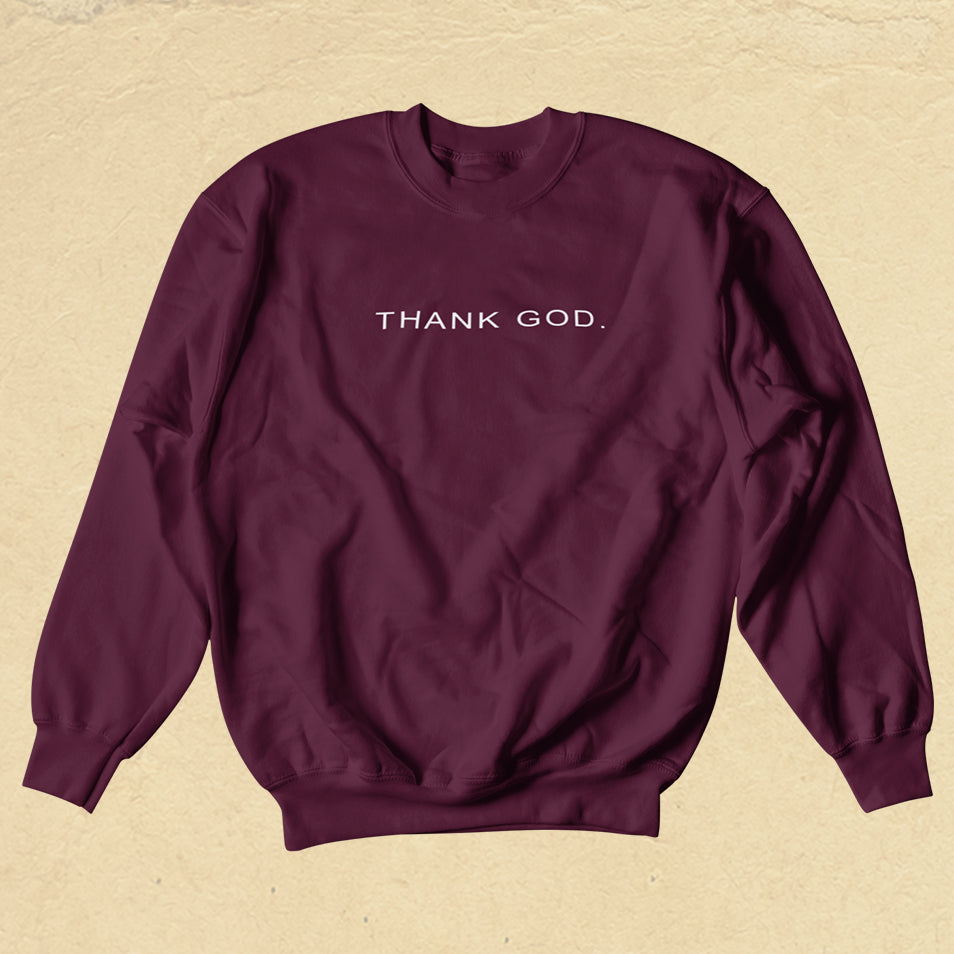 THANK GOD. Sweater "English" - Maroon
